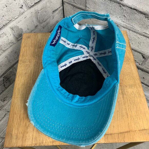 Wrangler "Raised in the Saddle" Adjustable Distressed Trucker Hat - Picture 6 of 6